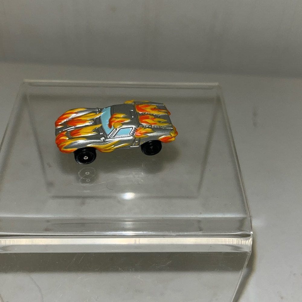 Micro Machines micro toy Car with flames Vintage